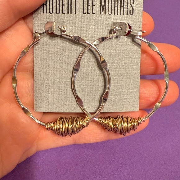 Robert Lee Morris Gold Hoop Earrings - Picture 7 of 8